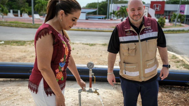 Entrega Mara Lezama sustitución de acueducto para mejorar suministro de agua potable a la capital, Chetumal