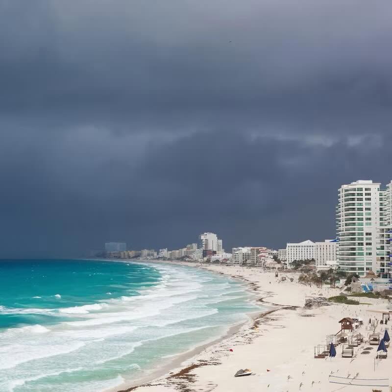 CIERRAN 9 PLAYAS DE CANCÚN Y SUSPENDEN ACTIVIDADES EN ALGUNAS ZONAS DEL ESTADO, POR MAL CLIMA